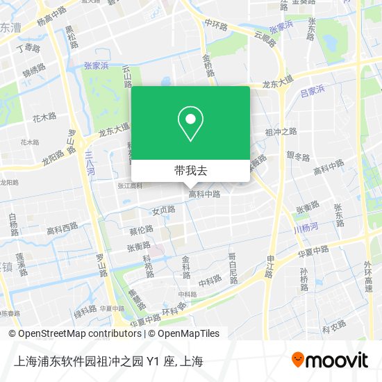 上海浦东软件园祖冲之园 Y1 座地图