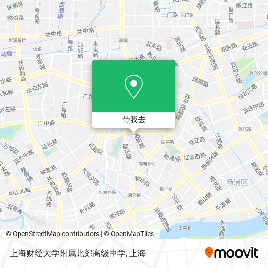 上海财经大学附属北郊高级中学地图