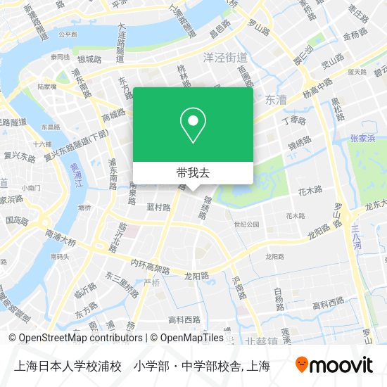 上海日本人学校浦校　小学部・中学部校舎地图