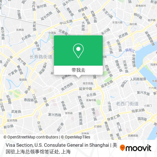 Visa Section, U.S. Consulate General in Shanghai | 美国驻上海总领事馆签证处地图