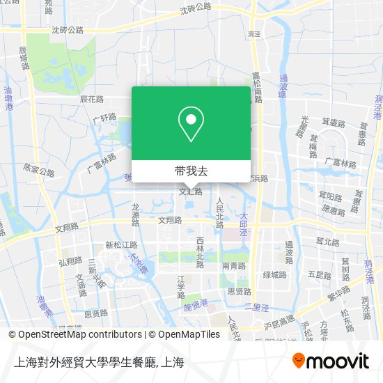 上海對外經貿大學學生餐廳地图