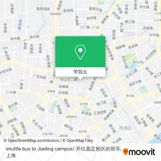 shuttle bus to Jiading campus/ 开往嘉定校区的班车地图