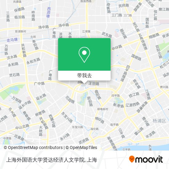 上海外国语大学贤达经济人文学院地图