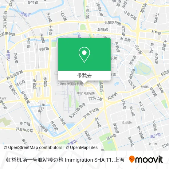 虹桥机场一号航站楼边检 Immigration SHA T1地图