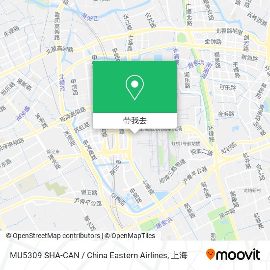 MU5309 SHA-CAN / China Eastern Airlines地图