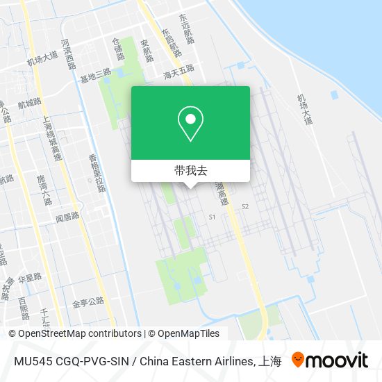 MU545 CGQ-PVG-SIN / China Eastern Airlines地图