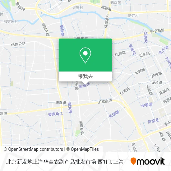 北京新发地上海华金农副产品批发市场-西1门地图