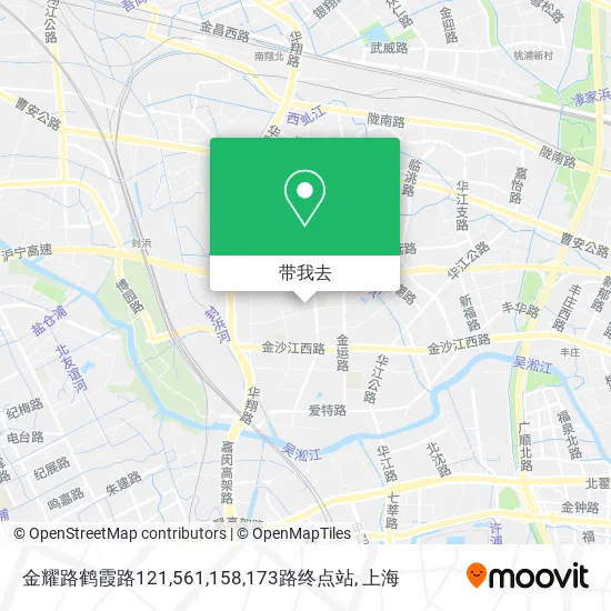 金耀路鹤霞路121,561,158,173路终点站地图