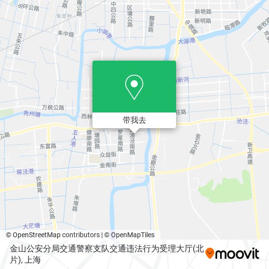 金山公安分局交通警察支队交通违法行为受理大厅(北片)地图