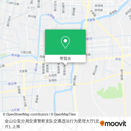 金山公安分局交通警察支队交通违法行为受理大厅(北片)地图