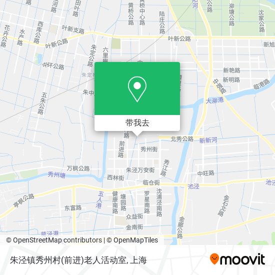 朱泾镇秀州村(前进)老人活动室地图