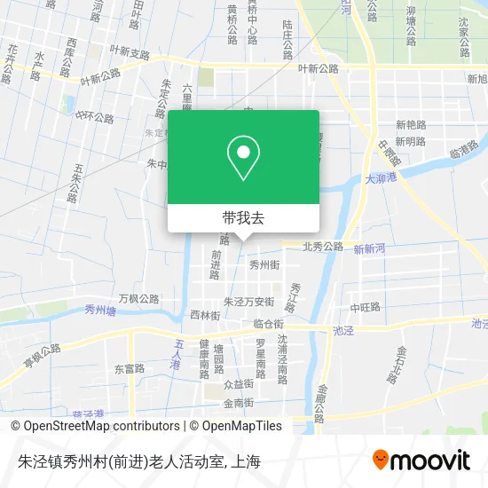 朱泾镇秀州村(前进)老人活动室地图
