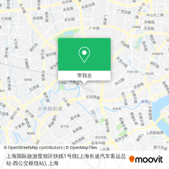 上海国际旅游度假区快线1号线(上海长途汽车客运总站-西公交枢纽站)地图