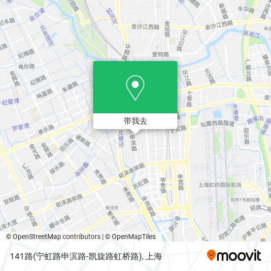 141路(宁虹路申滨路-凯旋路虹桥路)地图