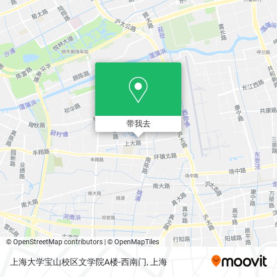 上海大学宝山校区文学院A楼-西南门地图