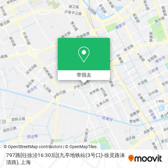 797路[往徐泾16:30后](九亭地铁站(3号口)-徐灵路涞清路)地图