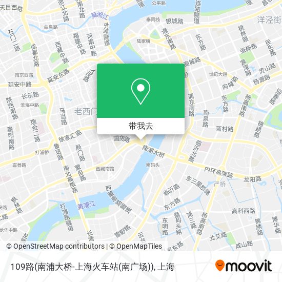 109路(南浦大桥-上海火车站(南广场))地图