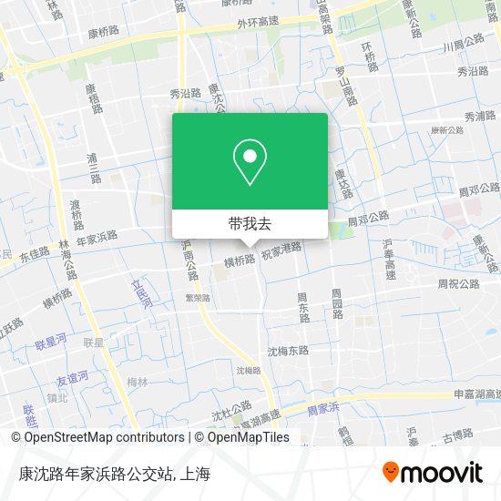康沈路年家浜路公交站地图