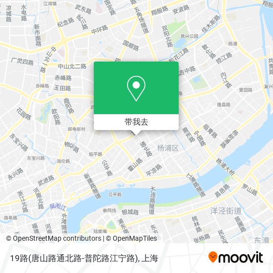 19路(唐山路通北路-普陀路江宁路)地图