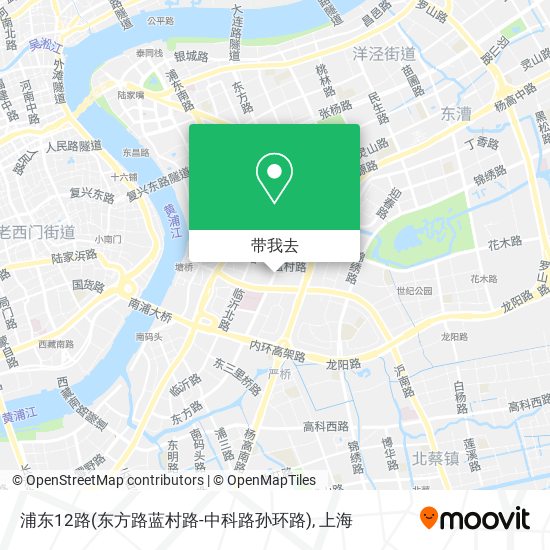 浦东12路(东方路蓝村路-中科路孙环路)地图