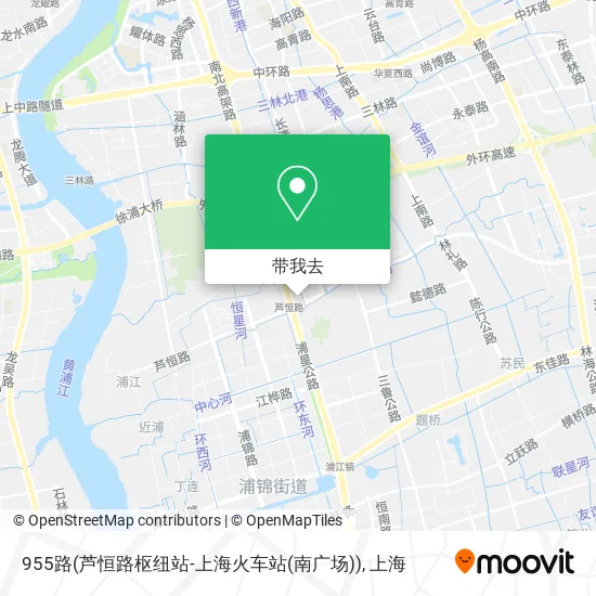 955路(芦恒路枢纽站-上海火车站(南广场))地图