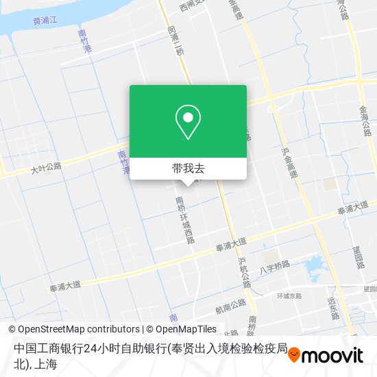 中国工商银行24小时自助银行(奉贤出入境检验检疫局北)地图