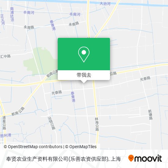 奉贤农业生产资料有限公司(乐善农资供应部)地图
