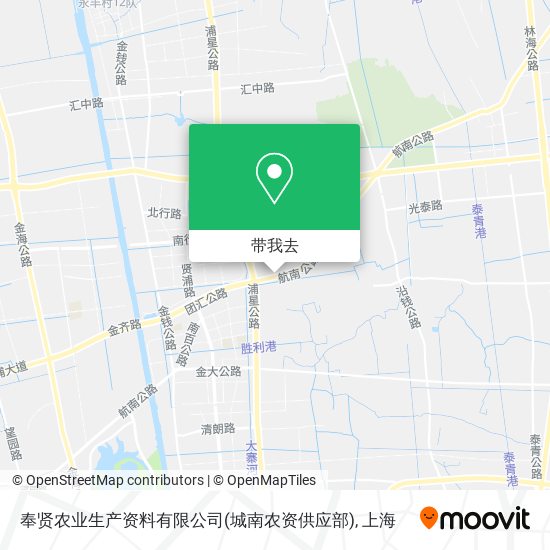 奉贤农业生产资料有限公司(城南农资供应部)地图