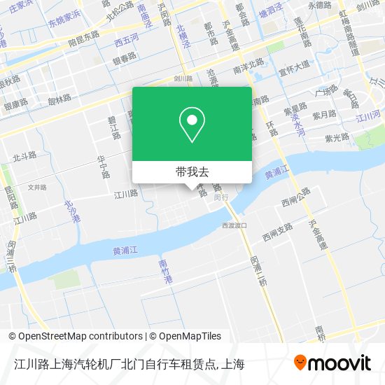 江川路上海汽轮机厂北门自行车租赁点地图