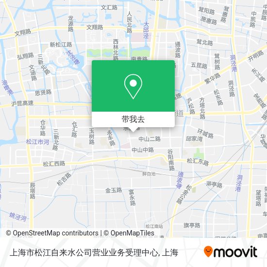 上海市松江自来水公司营业业务受理中心地图