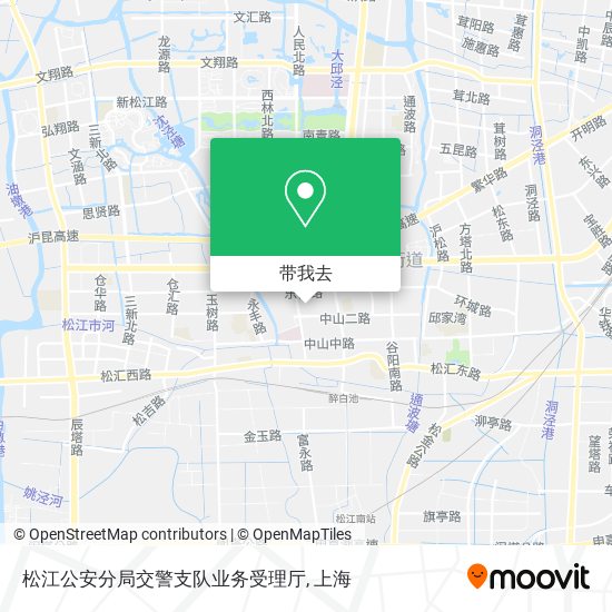 松江公安分局交警支队业务受理厅地图