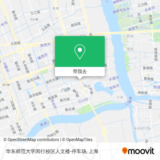 华东师范大学闵行校区人文楼-停车场地图