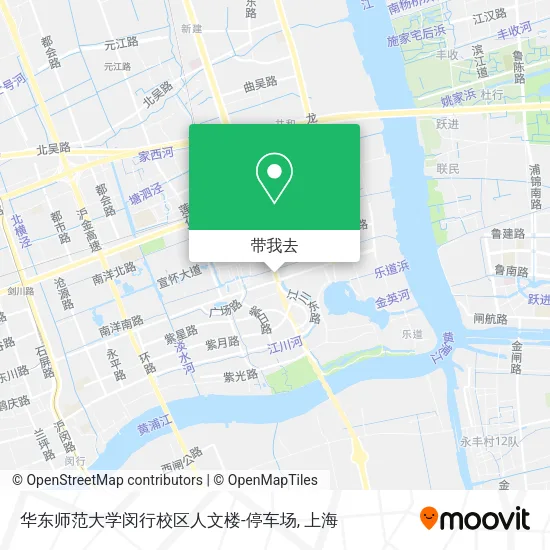 华东师范大学闵行校区人文楼-停车场地图