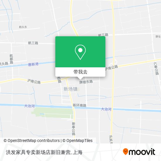 洪发家具专卖新场店新旧兼营地图