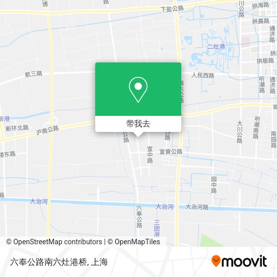 六奉公路南六灶港桥地图