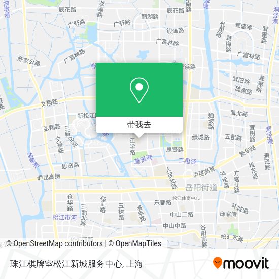 珠江棋牌室松江新城服务中心地图