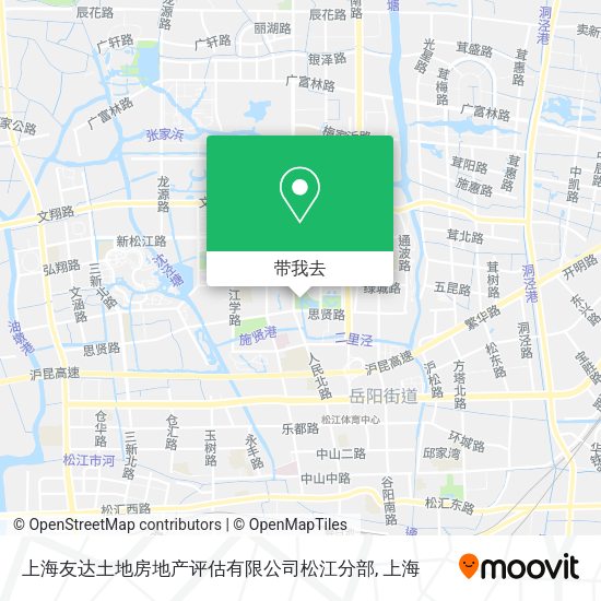 上海友达土地房地产评估有限公司松江分部地图