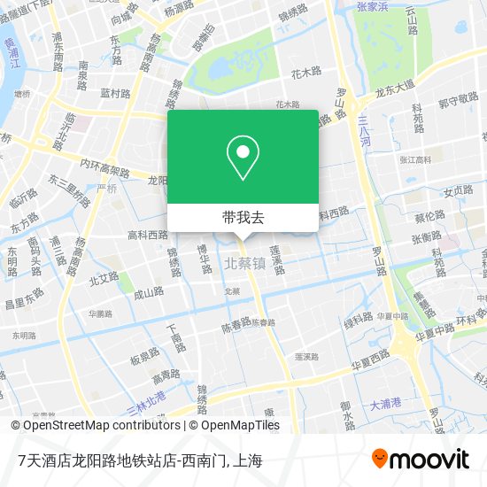 7天酒店龙阳路地铁站店-西南门地图