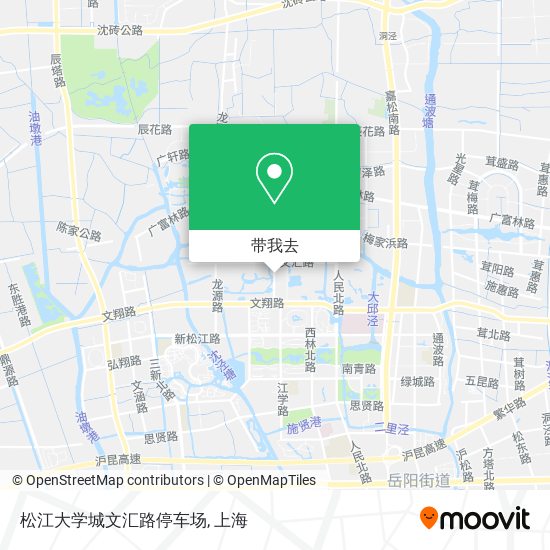 松江大学城文汇路停车场地图