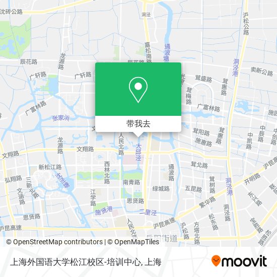 上海外国语大学松江校区-培训中心地图