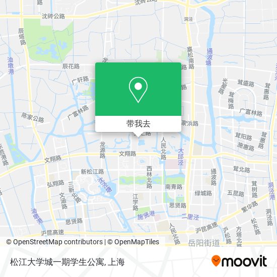 松江大学城一期学生公寓地图