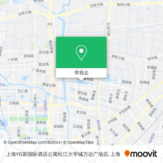 上海YG新国际酒店公寓松江大学城万达广场店地图