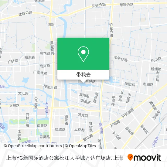 上海YG新国际酒店公寓松江大学城万达广场店地图