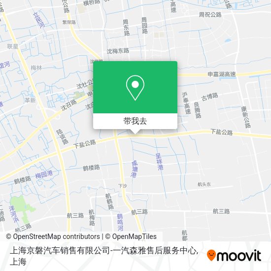 上海京磐汽车销售有限公司-一汽森雅售后服务中心地图
