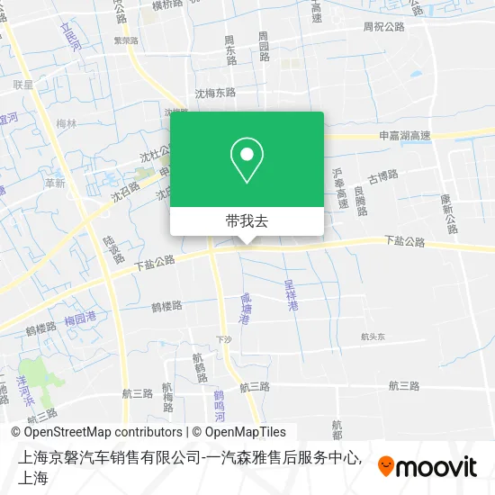 上海京磐汽车销售有限公司-一汽森雅售后服务中心地图