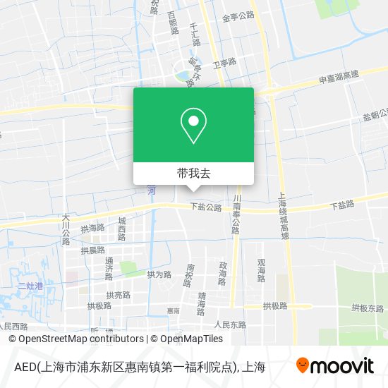 AED(上海市浦东新区惠南镇第一福利院点)地图