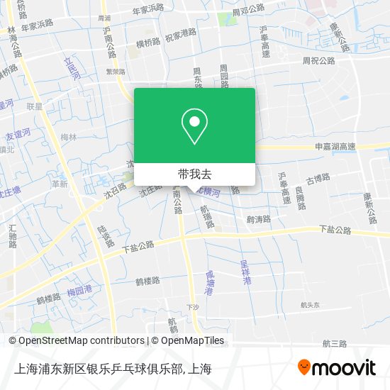 上海浦东新区银乐乒乓球俱乐部地图