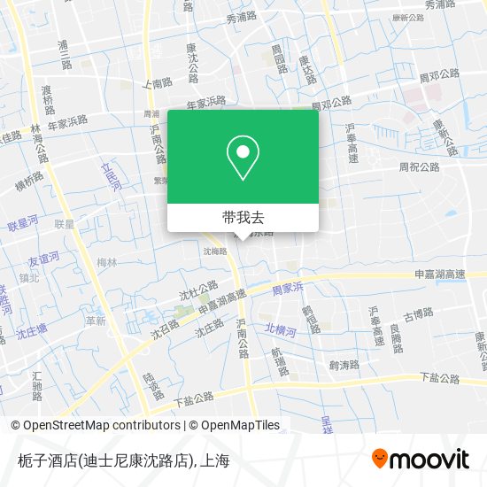 栀子酒店(迪士尼康沈路店)地图