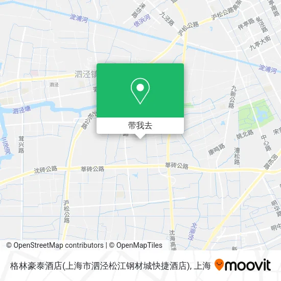 格林豪泰酒店(上海市泗泾松江钢材城快捷酒店)地图