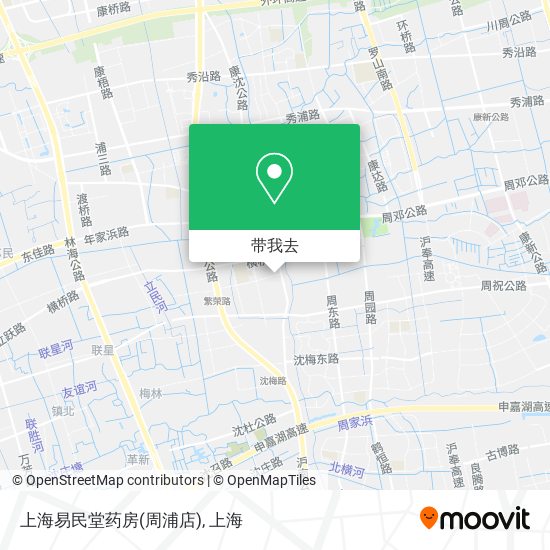 上海易民堂药房(周浦店)地图